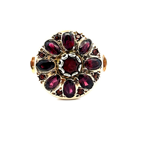 Victorian Almondite Garnet Ring in 10kt Rose Gold