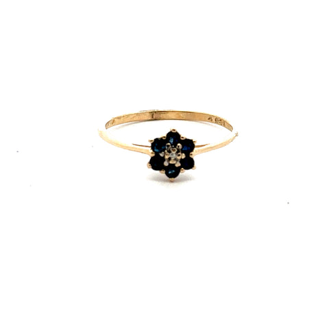 Sapphire Cluster Ring in 10kt Yellow Gold