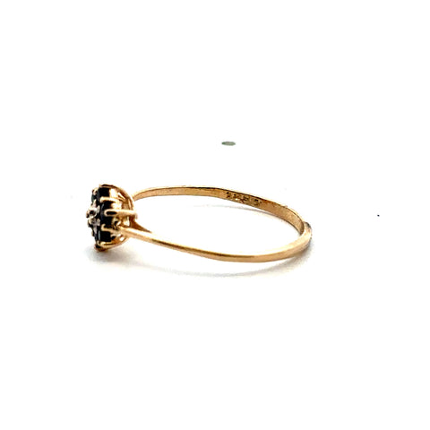Sapphire Cluster Ring in 10kt Yellow Gold
