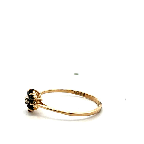 Sapphire Cluster Ring in 10kt Yellow Gold