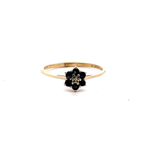 Sapphire Cluster Ring in 10kt Yellow Gold