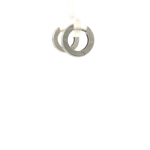 Diamond Huggies in 18kt White Gold