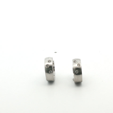 Diamond Huggies in 18kt White Gold