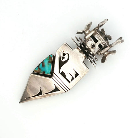 Sterling Silver Benson Ration Navajo Deer Kachina Pin/Pendant