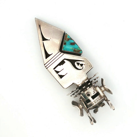 Sterling Silver Benson Ration Navajo Deer Kachina Pin/Pendant