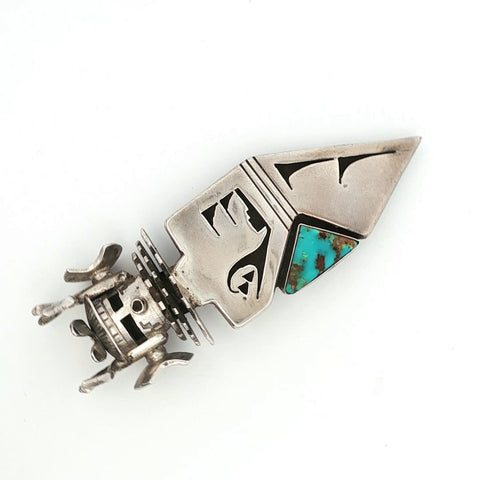 Sterling Silver Benson Ration Navajo Deer Kachina Pin/Pendant