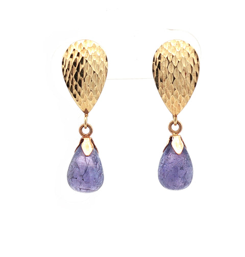 Tanzanite 14kt Gold Drop Earrings
