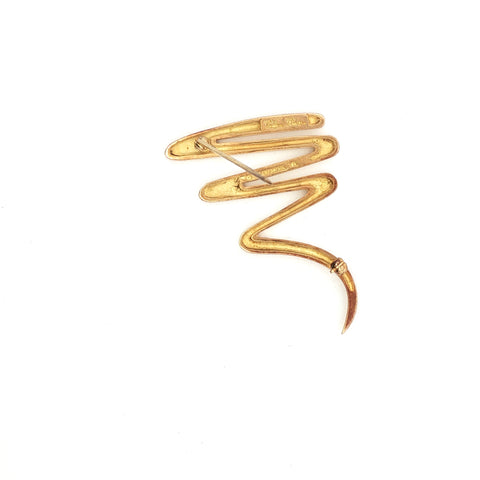 18kt Gold Paloma Picasso Tiffany & Co Zig Zag Squiggle Pin