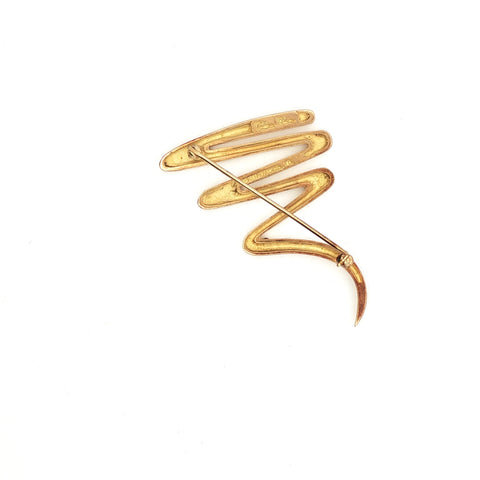 18kt Gold Paloma Picasso Tiffany & Co Zig Zag Squiggle Pin