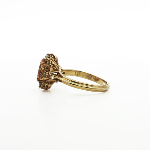 18kt Yellow Gold Citrine and Diamond Halo Ring