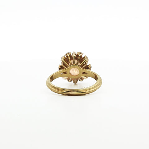 18kt Yellow Gold Citrine and Diamond Halo Ring