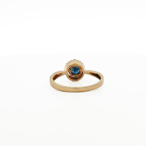 14kt Yellow Gold Sapphire and Diamond Accent Halo