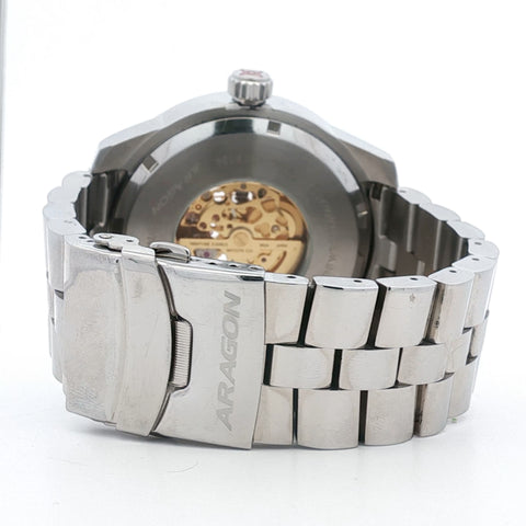 Aragon Horizon Skeleton Automatic Ref. A124 Stainless Steel MOP Dial 50mm Watch