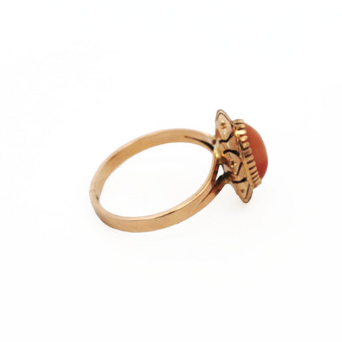 Vintage Mexican Fire Opal Ring in 14K Yellow Gold