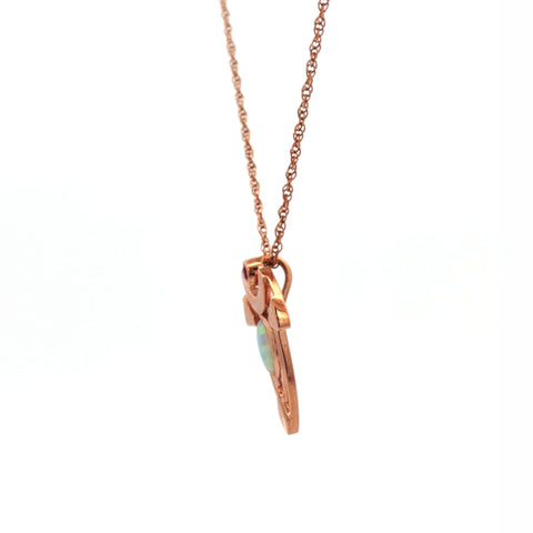 14K Rose Gold Contemporary Geometric Pendant Necklace