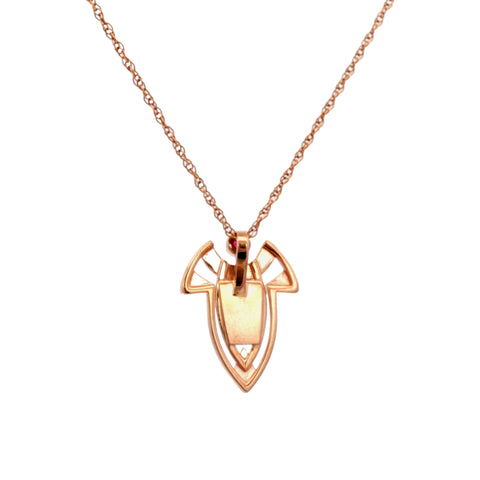 14K Rose Gold Contemporary Geometric Pendant Necklace