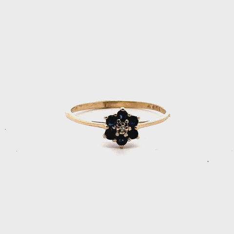 Sapphire Cluster Ring in 10kt Yellow Gold