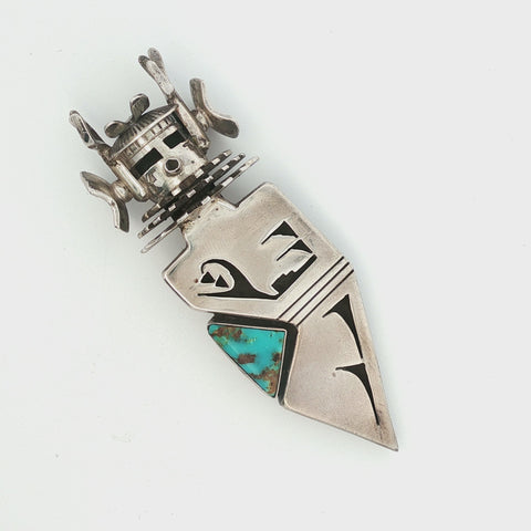Sterling Silver Benson Ration Navajo Deer Kachina Pin/Pendant